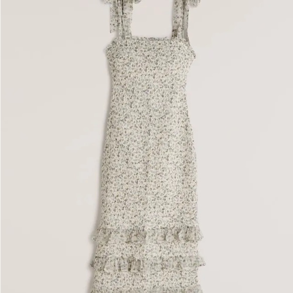 NWT Abercrombie Tiered Smocked Midi Dress